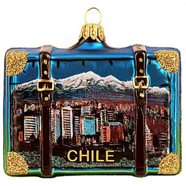 Brazil Suitcase Travel South America Polish Glass Christmas Ornament 110010